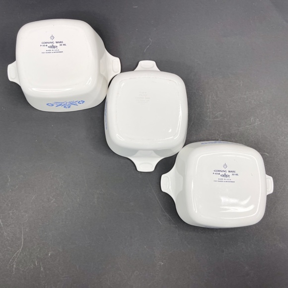 ๐ Corning Ware Blue Cornflower Casserole Dishes โ Set of 3 Vintage Baking Dishe - Picture 3 of 6